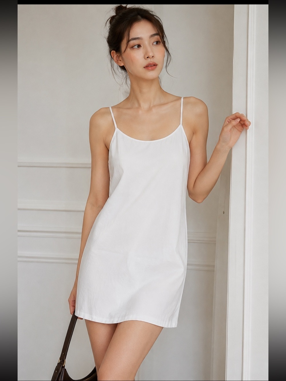 EVERLANE The Japanese GoWeave white Mini Slip dress size 00 balletcore casual
